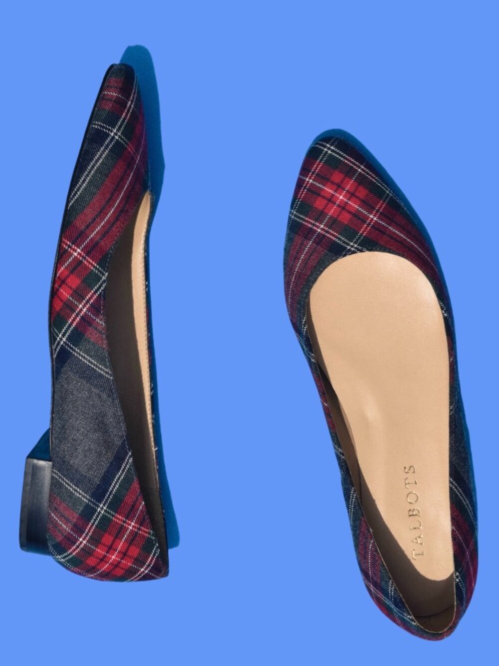 Vintage 90s Plaid Pointed Toe Flats 7M
